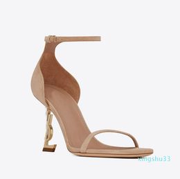 lady dress party sandal Women Sandals Suede leather high heels shoes,ankle strap shoes luxury designs opyum brand design on-heel black