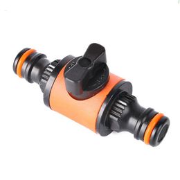 Watering Equipments Quick-release Double-Way Water Pipe Joint With Switch In-line Shut-off Connector For Garden Hose Clamp RepairWatering