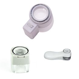 Handheld Microscope 8x Magnifier Magnifying Glass with Light Portable Magnifiers Loupe Acrylic Lens Loupe Jewelry Repair Tool MG13100 13100-1 13100-2