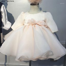 Girl's Dresses 1st Birthday Party Baby Girls Dress Princess Baptism For Pearl Tutu Wedding Kids Gowns 1-9Y