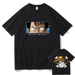 100% Baumwolle One Piece Luffy Ruffy Anime T-Shirt Costumes Kostüme S-L De
