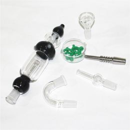 14mm Nectar Set Hookahs Smoking Dab Straw Water Pipes with Titanium Nail quartz tips glass dish full set products in box