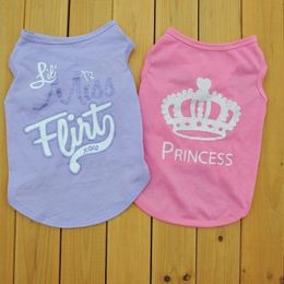 Pink Crown Pattern Pet Clothes for Dogs Cute Summer French Bulldog Beautiful Puppy Vests Y200917