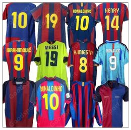 Retro RONALDINHO RIVALDO Iniesta soccer jersey 96 97 07 08 09 10 11 12 13 XAVI maillot de foot 91 92 99 Stoitchkov FIGO PUYOL Larsson DAVID VILLA Kluivert ETO O GUARDIOLA