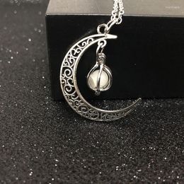 Chokers Classic Holloween Moon Luminous Gem Stone Pendant Necklaces For Women Men Trendy Necklace Fashion Jewellery Gifts Heal22