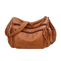 Evening Bags Popular Simple Female Daily Fashion Multipocket Crossbody Shoulder Mummy Leather Shopping Street Purse 220630