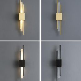 Wall Lamp Modern Stylish Bronze Gold Black LED For Living Room Hallway Corridor Bedroom Sconces Light Fixture Indoor LightingWall