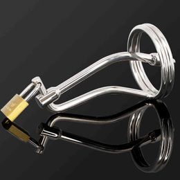 NXY Chastity Device New Bird Cage Stainless Steel Lock Metal Adult Toy Articles Men's Line Hollow 0416