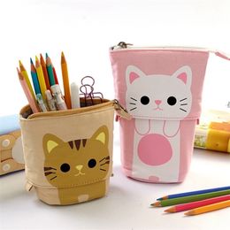 Cartoon Pencil Case Box Cute Telescopic Pencil Bag Stationery Box Portable Cosmetic Brush Bag Travel Container Organisers T200117