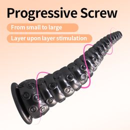 Octopus Foot Dildo Anal Plug Gay Masturbation Suction Cup Expansion Device Backyard Pull Beads sexy Toys for Erotic Couple