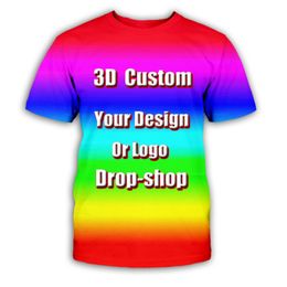 TESSFFEL DIY Custom Full printing Funny Streetwear 3D Print O Neck Short Sleeve T Shirt Men Women Tops 220706