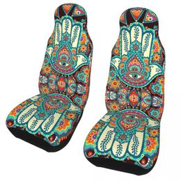 Car Seat Covers Hamsa Hand Bohemian Universal Cover Waterproof Women Hippie Mandala Paisley Boho Mat Fiber HuntingCar