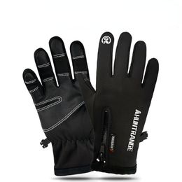 Cycling Gloves 100% Waterproof Winter Windproof Ski Thermal Fleece Lined Touch Screen Non-slip Motorcycle Warm GlovesCycling