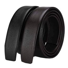 Belts Men's Leather Belt Headless Double-sided Lychee Strip Automatic Buckle WaistbandBelts