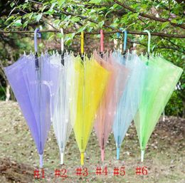Clear Transparent Rain Umbrella PVC Rain Dome Bubble Rain Sun Shade Long Handle Straight Stick Umbrella 360pcs DAJ474