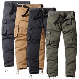 Military Tactical Pants Mens Joggers Camouflage Cargo Casual Pants Male 100% Cotton MultiPocket Fashions Large size Trousers 220622
