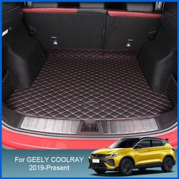 1pc Car Styling Custom Rear Trunk Mat For Geely Coolray 2019-Present Leather Waterproof Auto Cargo Liner Internnal Accessory