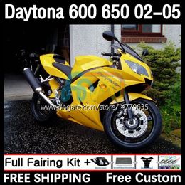 Frame Kit For Daytona 650 600 CC 02 03 04 05 Bodywork 7DH.25 Cowling Daytona 600 Daytona650 2002 2003 2004 2005 Body Daytona600 02-05 Motorcycle Fairing factory yellow