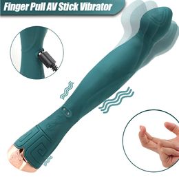 Clit G Spot Massager USB Charging 5 Modes Finger Pull Vagina Stimulate 10 Frequency AV Stick Vibrator sexy Toy for Women
