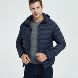 Men's Down & Parkas 2022 Winter Men Windproof Waterproof Warm Puffer Jacket Hooded Stand Collar Solid Plus Size Zipper Coat Phin22