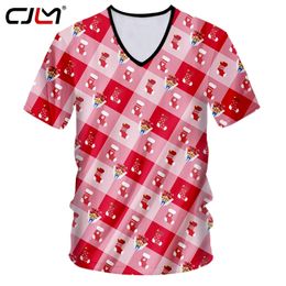 Recommend Mens Christmas Tshirt 3D Printed Stockings And Gift Boxes Oversizend Red Man V Neck Tshirt 5XL 220623