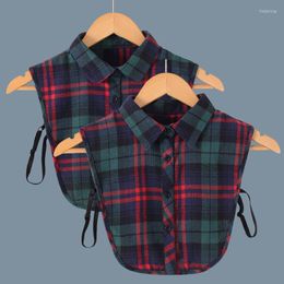 Bow Ties Men's Plaid Fake Collar For Shirt Detachable Collars Female Lapel Blouse Top False Women Fuax Cols Fred22