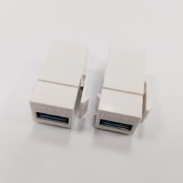 Computer Connectors, White Colour USB3.0 A Female to Female Socket Panel Mount Adapter/10PCS