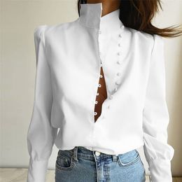 Весенняя рубашка с длинным рукавом Женщины белые блузки модные повседневные топы для женщин летняя женщина