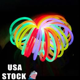 -20 cm Glow Stick Multi -Farb -Armband Neuheit Leuchtung 1000 Stcs pro Los Armbänder gemischte Farben Partybevorzugte Leuchten Leuchten Spielzeug USA Stock Crestech888