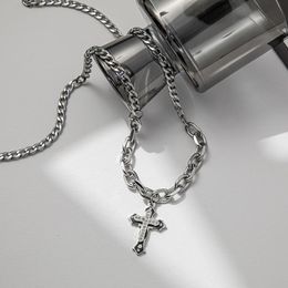 Pendant Necklaces Fashion Cross Chain Men Women For Necklace Handmade Stainless Steel Link Sweater Jewellery GiftPendant