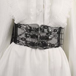 Belts Lace Elastic Wide Belt Ladies Ring Design Decorative Dress Tops Shirts Jeans Accessories Fashion Gothic For WomenBelts