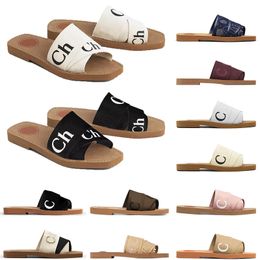 Luxurys Designer Cross Women Shoes 35-42 Roman Slippers Beach Sandals Pearl Womens Print Slide Summer Wide Flat Lady Canvas Sandal Slippers 00
