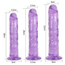 Soft Jelly Dildos With Strong Suction Cup Realistic Dildo No Vibrator Artificial Penis for Lesbian Female Masturbate Sex Toys 220617