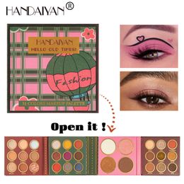 Handaiyan Eyeshadow Kit 31 Colours Eye Shadow Palette and Blush Highlighter Makeup Brighten Long-lasting Easy to Wear Pearly Matte Wholesale Makeup Eyeshadows Set