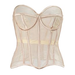 Women Ultra Lightweight Sexy Mesh Bridal Corset Bustier 2022 Spring New Goth Casual Vintage Slim Body Belts Streetwear See Through Corset XXS-5XL