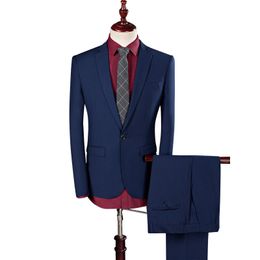 Men's suits solid Colour slim business multi-style suit two-piece suits single-row one-button professional formal wear