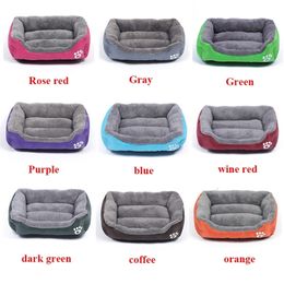S3XL Large Pet Cat Dog Bed 8Colors Warm Cozy Dog House Soft Fleece Nest Dog Baskets House Mat Autumn Winter Waterproof Kennel 210224
