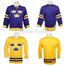 CeUf 2016 mens/kids Sweden Team hockey jersey Cheap china Ice Hockey Jerseys sew any name/NO.or blank flamengo hockey jerseys cheap