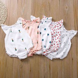 Summer Toddler Kids Baby Girls Floral Sleeveless Cotton Blend Jumpsuit Loose Casual Playsuit Bodysuit Shorts Clothes G220521