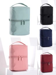 Lu lo go Multifunctional storage makeup bag Portable travel cylinder hand wash bag five color folding Cosmetic bags