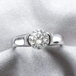 Cluster Rings Trendy 2 D Color Moissanite Engagement Ring Women Jewelry 18k Gold Plated 925 Sterling Silver Gra Diamond