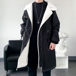 Men's Trench Coats Men Hooded Coat Long Jacket Outwear Formal Office Work Casual Peacoat Warm Winter Overcoat Viol22