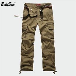 BOLUBAO Men Cargo Pants Multi Pockets Military Camouflage Track Trousers s Elastic Waist Pant 220330