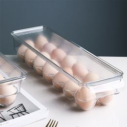 21Grids Cucina frigorifero frutta e verdura frutta e verdura scatola di immagazzinaggio rettangolare trasparente scomparti con coperchio scatola per uova 201016