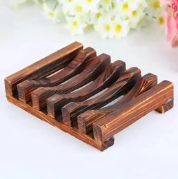 Natural Wooden Bamboo Soap Dish Tray Holder Storage Soap Rack Plate Box Container for Bath Shower Plate Bathroom FY4366 0620