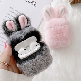 Cute Plush Rabbit Ear Protector Case for Apple AirPods Pro 1 2 Cases Wireless Earphone Cover fit Airpod Pro Air Pods 2 Funda