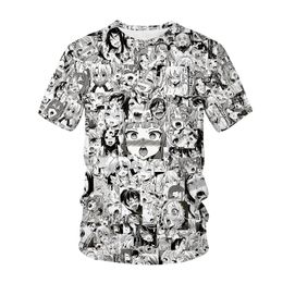 Men's T-Shirts Anime T-shirt 3D Print Men Women Streetwear Hentai Pattern O-Neck Hip Hop T Shirt Harajuku Casual Tops Sexy Girl ClothingMen'