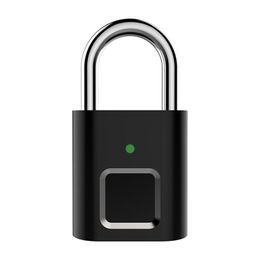 Smart Thumbprint Door Padlocks Rechargeable Door Lock Fingerprint Smart Padlock USB Keyless Quick Unlock Drop Shipping 201013