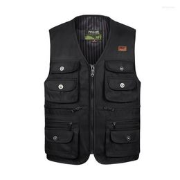 Men's Vests Men Large Size XL-4XL Motorcycle Casual Vest Male Multi-Pocket Tactical Fashion Waistcoats High Quality Masculino Overalls Phin2