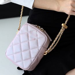 10A Top quality luxury Mini Camera bag 12cm woman sheepskin shoulder bags fashion designer crossbody bagss lady chain bag Mobile phone package purse With box C027